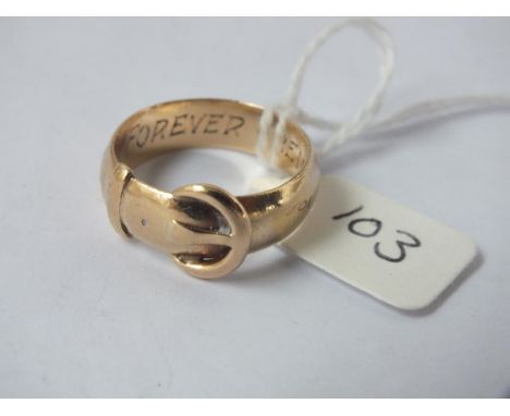 9ct buckle ring approx size S 6.5g     