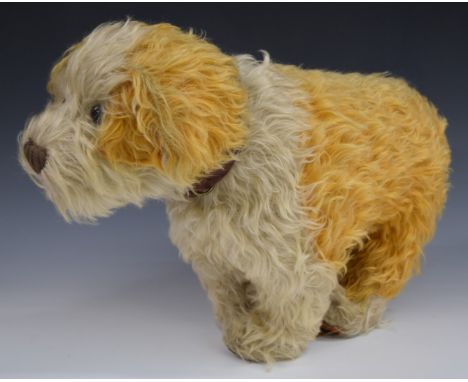 Chad Valley Hygienic Toys Teddy bear in the form of a dog&nbsp;with white and orange mohair, straw filling, metal frame, felt