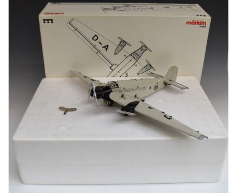 Marklin Junkers JU52 tinplate model aeroplane, 1980, in original box.&nbsp;