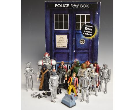 Twenty Doctor Who action figures including K-1, Cybermen, Zygon and K-9 together with a Character Options The Eleven Doctors 