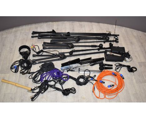 Various microphone related musical equipment including one&nbsp;Sennheiser e835 microphone, two Behringer XM1800s, a First So