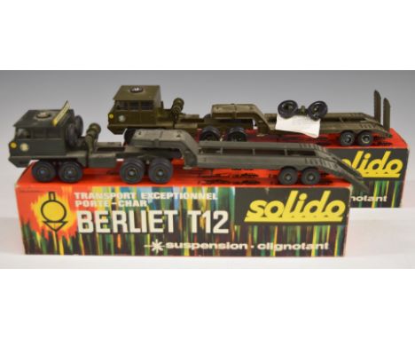 Two Solido diecast model Berliet T12 military vehicle sets, both in original boxes.&nbsp;