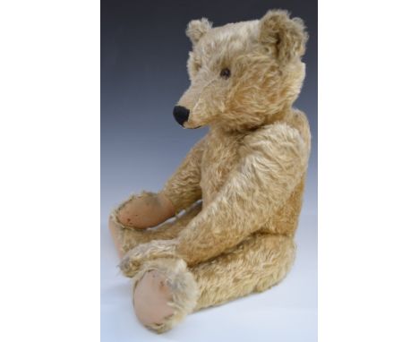 Steiff Teddy bear 'Tyllson' with growler, blonde mohair, straw filling, disc joints, stitched features and button to ear, 54c