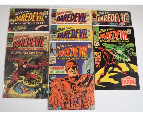 Seven Silver Age Daredevil comics by Marvel including issue #7 first Red costume.