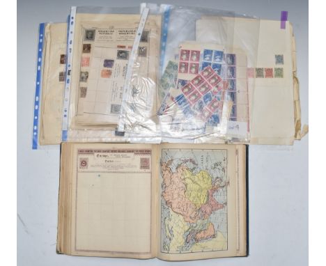 GB, Commonwealth and world stamp collection in an old Empire postage stamp album and on album pages including Gibraltar King 