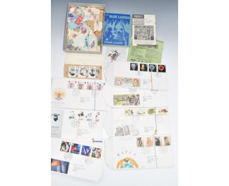 GB first day covers and loose stamps, in box