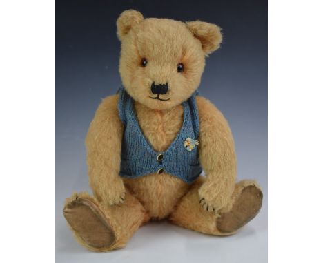 Chiltern Teddy Bear&nbsp;with squeaker, orange fur, soft filling, disc joints, velvet pads and stitched features, 42cm tall.&