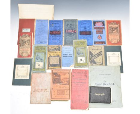 Collection of cloth backed and other maps including local Stroud examples, France, Bacon motor road map and 1952 Lypiatt Park