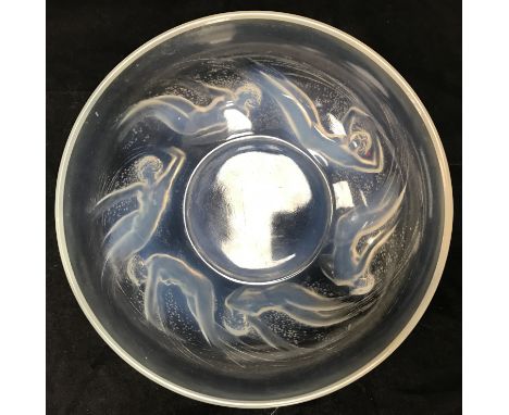 A Lalique "Ondines" bowl in opalescent glass inscribed to base "R Lalique" 21 cm diameter x 7.5 cm high CONDITION REPORTS The
