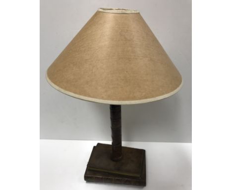 A decorative table lamp as book spines "Original Bookworks - 2" on a base of two books "Goldsmiths Poetical Works" and "Alfre