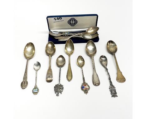 A quantity of mixed silver spoons.