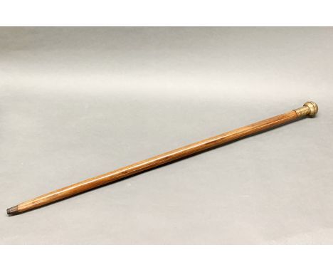 A hidden compass handle walking stick.