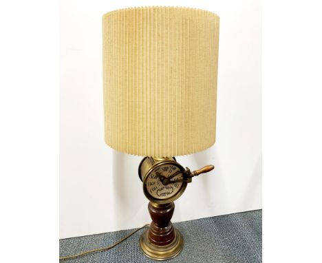 An interesting large table lamp and shade, H. 94.