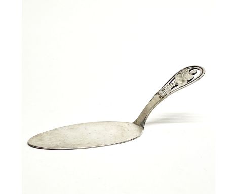 A Danish silver cake slice, L. 16cm.