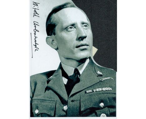 WW2 BOB fighter pilot Witold Urbanowicz 145 sqn signed portrait photo cut out irregular shape. Single vendor Battle of Britai