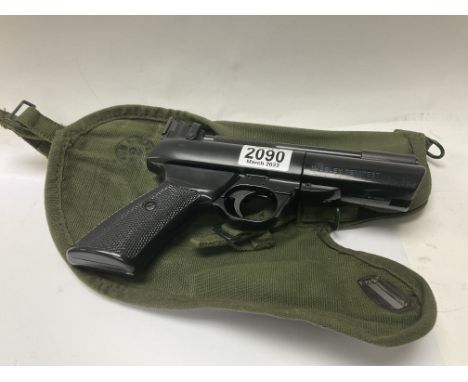 A vintage Webley &amp; Scott tempest model air pistol .177 cal, with holster.