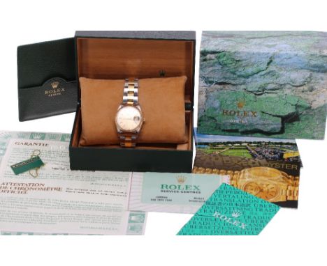 Rolex Oyster Perpetual Date gold and stainless steel gentleman's bracelet watch, ref. 15223, circa 1998, serial no. A714xxx, 