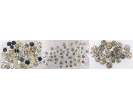 Assortment of wristwatch movements to include Rotary, Timor, Technos, Tissot; together with a fob watch movement, wire-lug ch