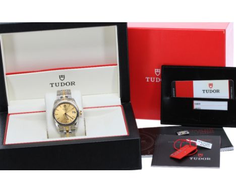 Tudor Glamour Date Rotor Self-Winding stainless steel and gold gentleman's bracelet watch, ref. 55003, serial no. J75xxxx, ci