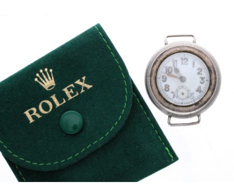 Rare Rolex 'Pre-Oyster' Hermetic silver wire-lug wristwatch, ref. 397, import hallmarks London 1923, circular dial with Arabi