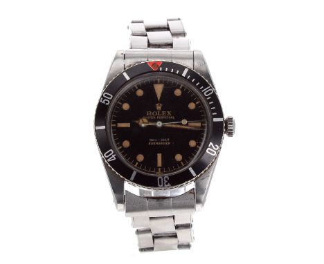 Rare Rolex Oyster Perpetual Submariner stainless steel gentleman's bracelet watch (small crown), ref. 6536-1, circa 1959, ser