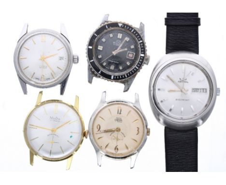 Five assorted vintage gentlemen's wristwatches including MuDu, Buler, Smiths Astral, Smiths Empire and another (5)