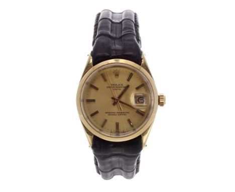 Rolex Oyster Perpetual Date gold plated and stainless steel gentleman's wristwatch, ref. 1550, circa 1973, serial. no. 346xxx