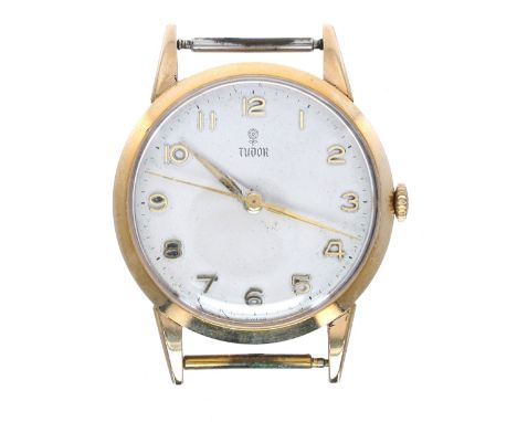 Tudor 9ct gentleman's wristwatch, circa 1960s, presentation inscribed case back, 33mm (lacking strap) - Condition Report: - M