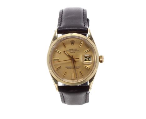 Rolex Oyster Perpetual Date gold plated and stainless steel gentleman's wristwatch, ref. 1550, circa 1976, serial no. 417xxxx