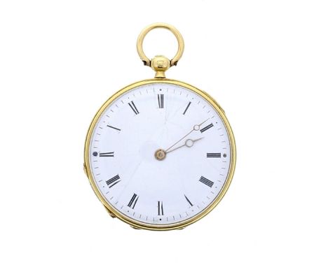 Le Roy &amp; Fils 18k small enamel fob watch, gilded cylinder bar movement, signed cuvette inscribed 'NO. 29749, LeRoy &amp; 