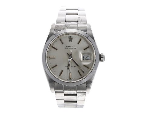 Rolex Oysterdate Precision stainless steel gentleman's bracelet watch, ref. 6694, circa 1984, serial no. 8301xxx, silvered di
