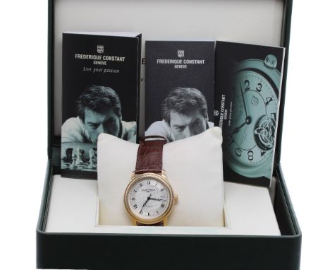 Frederique Constant Classic automatic gold plated gentleman's wristwatch, ref. FC-303/310X3P5/6, no. 1240xxx, circular silver
