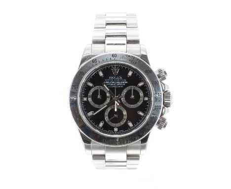 Rolex Oyster Perpetual Cosmograph Daytona stainless steel gentleman's bracelet watch, ref. 116520, circa 2006, serial no. 226