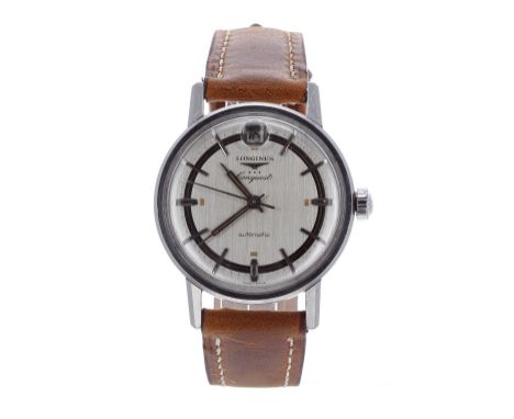 Longines Conquest *** automatic stainless steel gentleman's wristwatch, ref. 9024 1, circa 1959,  no. 11147xxx, with unusual 