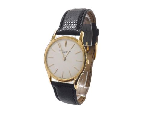 Fine Vacheron &amp; Constantin 18k slim gentleman's wristwatch, circular silvered dial with baton markers, 17 jewel movement,