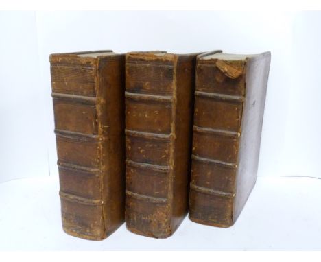 STEPHANO CAROLO.  Dictionarium Historicum, Geographicum, Poeticum. 3 thick small quarto vols. interleaved with blanks. Calf, 