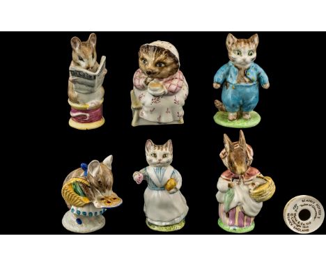 Beswick - Collection of Beatrix Potter Figures ( 6 ) In Total. Comprises 1/ Appley Dapply, BP3A, Issued 1971 + 2/ Mrs Rabbit 