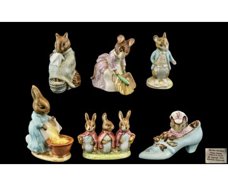 Beswick - Collection of Beatrix Potter Figures ( 6 ) In Total. Comprises 1/ Cecily Parsley BP3A. Issued 1965 - 1985. 2/ Flops