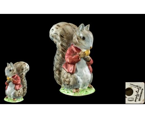 Beswick - Early Beatrix Potter Figure ' Timmy Tiptoes ' First Variation, Gold Stamp BP1A. Brown - Grey Colourway with Red Jac