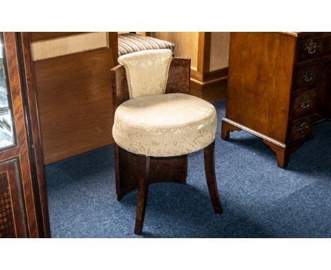 Art Deco 1930s Bedroom Chair, a walnut chair of sleek Art Deco design, the emphatic straight lines making a lovely chair from