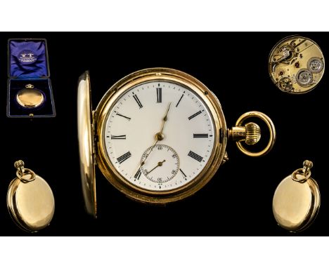 LeCoultre 18ct Gold Full Hunter Minute Repeater Pocket Watch of Large Proportions ( Heavy ) Full Hallmark for 18ct. Movement 