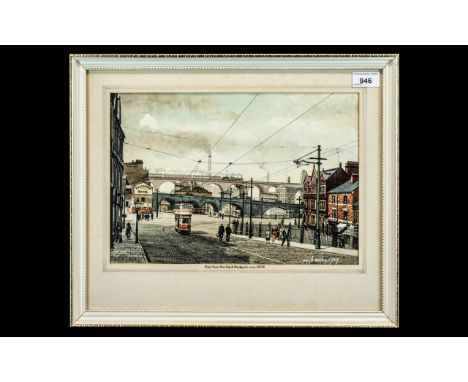 Original Deryk Bailey Watercolour, art work by renowned artist Deryk Bailey, titled 'View From Daw Bank, Stockport' c1938; a 