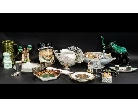 Large Box of Assorted Porcelain and Pottery Items, comprising a collection of duck and bird figures; a Simpson's Potters Chin