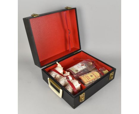 A Mid 20th Century Tantalus Box with Bottle Retaining Straps, Multitool Knife, Glasses Etc, 34cms Wide