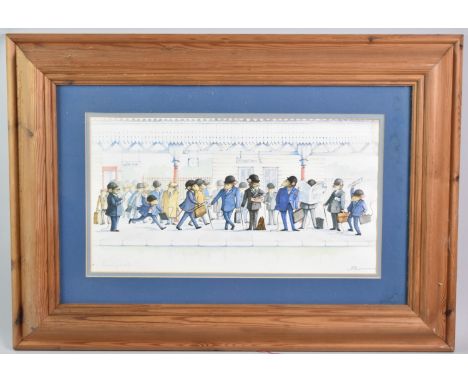 A Framed Print, "Running Late" Subject 39x21cm