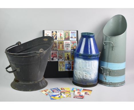 A Modern Metal Milk Churn, Two Metal Coalskuttles etc
