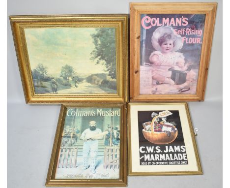 A Collection of Framed Reproduction Advertising Prints and a Gilt Framed Print