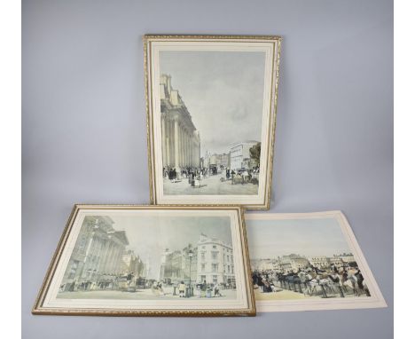 Two Framed and One Loose Print of London Streets, Each 48x32cms