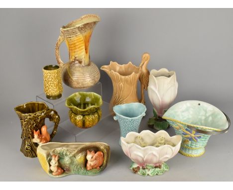 A Collection of Various Art Deco and Mid Century Ceramics to Comprise Art Deco Sylvac Jug, Sylvac Vases, Bretby etc
