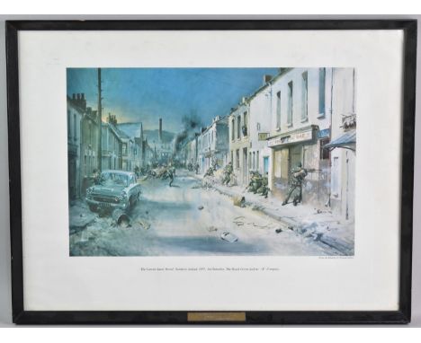 A Framed Military Terence Cuneo Print, "The Leeson Street Patrol", 44x29cm
